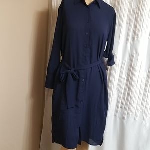 Navy Blue Lularue Ellie Shirt Dress! NWT!